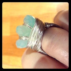 Green aqua chrysoprase ring chalcedony healing